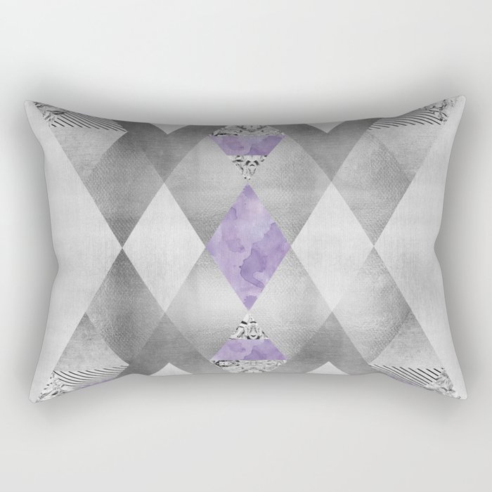 ETHNO Elegance silver & purple Rectangular Pillow