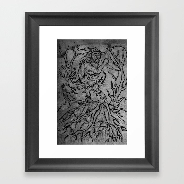 Dancing in the Wood - Silver Framed Art Print