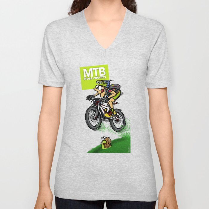 MTB cross country V Neck T Shirt