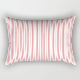 Trendy Large Coral Rose Pastel Coral French Mattress Ticking Double Stripes Rectangular Pillow