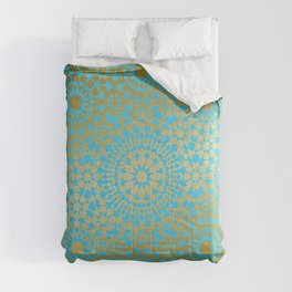 Moroccan Nights - Gold Teal Mandala Pattern 1 - Mix & Match with Simplicity of Life Comforter