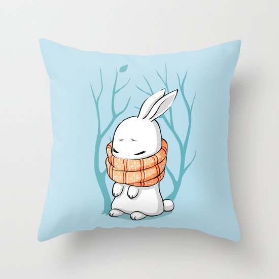 Winter Bunny Throw Pillow