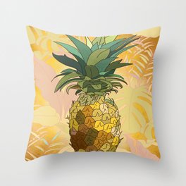 Pineapple In Pink Throw Pillow