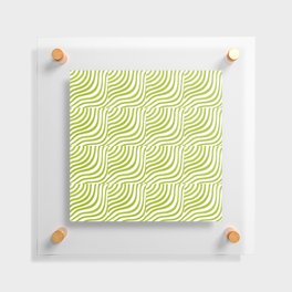 Retro Modern Green Striped Shells  Floating Acrylic Print