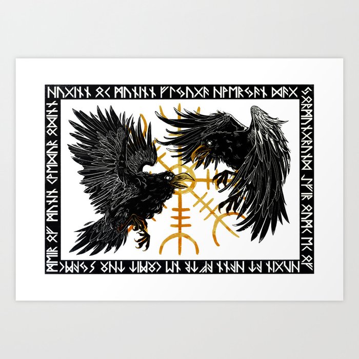 Huginn & Muninn - Norse Mythology Art Print