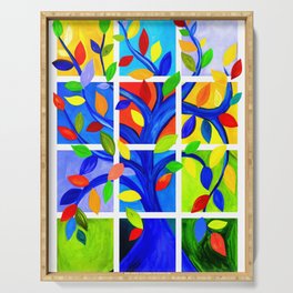 Tree of Life, bright colors Serving Tray
