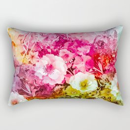Rainbow Flowers Rectangular Pillow