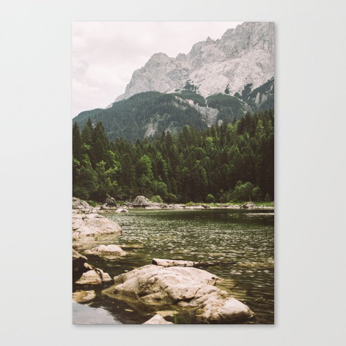 German Alps Mountains Lake Canvas Print