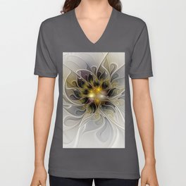 Abstract Beauty, Modern Fractals Art V Neck T Shirt