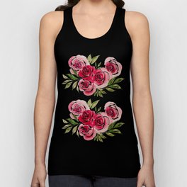 Rose Loose Floral Watercolor Painting Tank Top