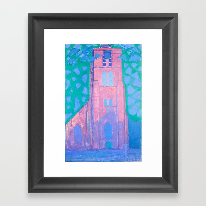 Church tower at Domburg by Piet Mondrian, 1911 Framed Art Print
