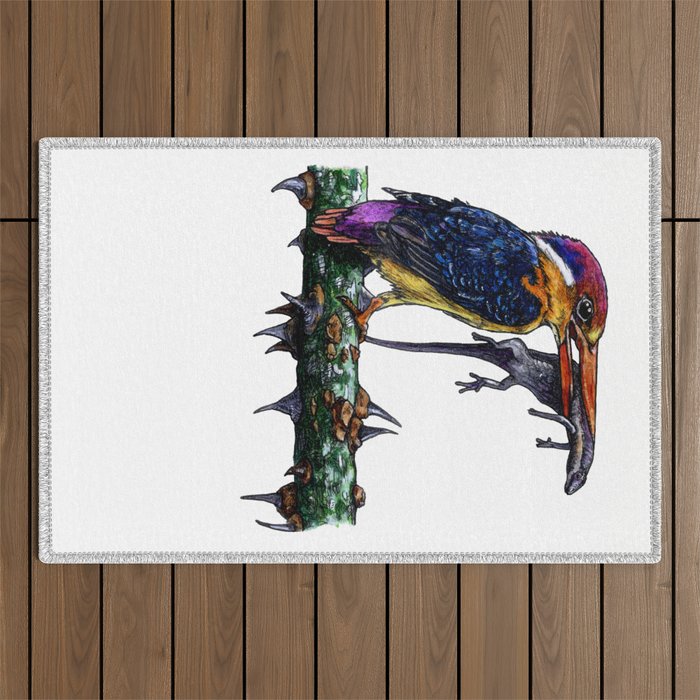 AFRICAN PYGMY KINGFISHER Outdoor Rug