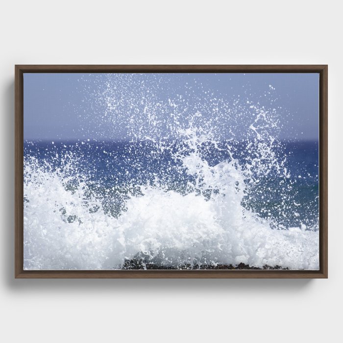 Splashing Waves Framed Canvas