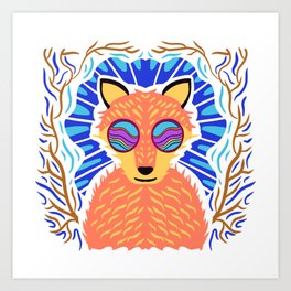 Funky Foxy Fox Art Print