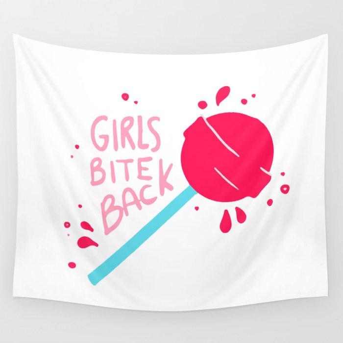 Girls bite back lollipop Wall Tapestry