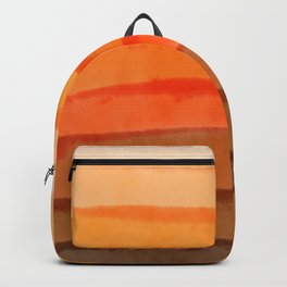 Golden Vibrant Waves_ Coca Mocha brown & Perfectly Pale _abstract 70s vibes_ watercolor color block Backpack