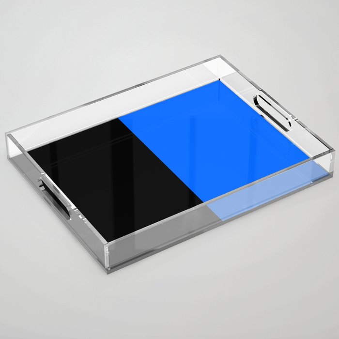 Black Bright Blue Color Block Acrylic Tray