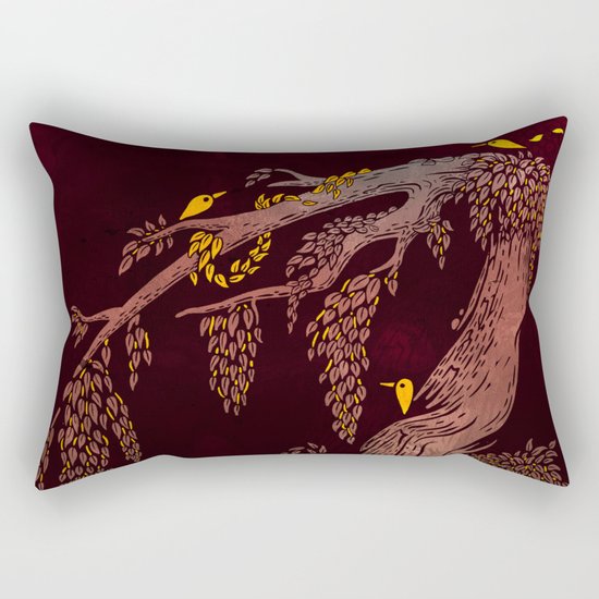 Tree Birds Rectangular Pillow
