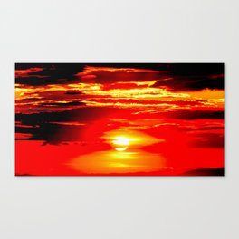 Sunset Bright Orange Sky Canvas Print