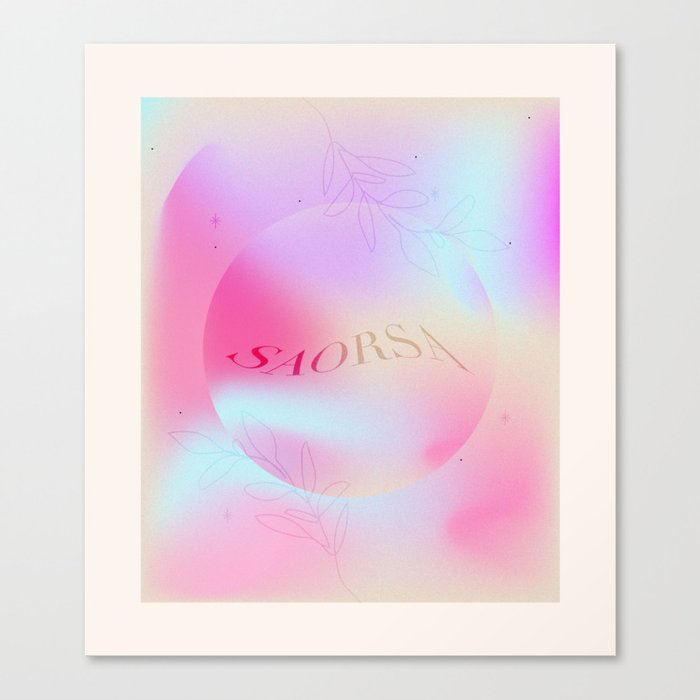 saorsa - freedom gradient energy vintage abstract pastel art  Canvas Print