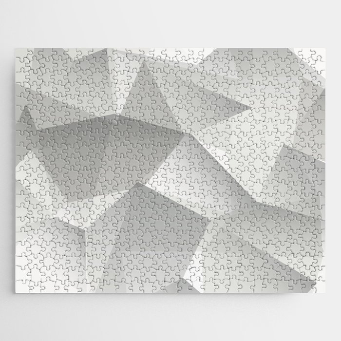 Gray Monochromatic Bauhaus Shapes Abstract Jigsaw Puzzle