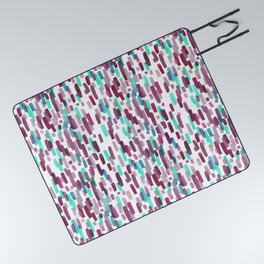 Burgundy and Teal Abstract Watercolor Picnic Blanket