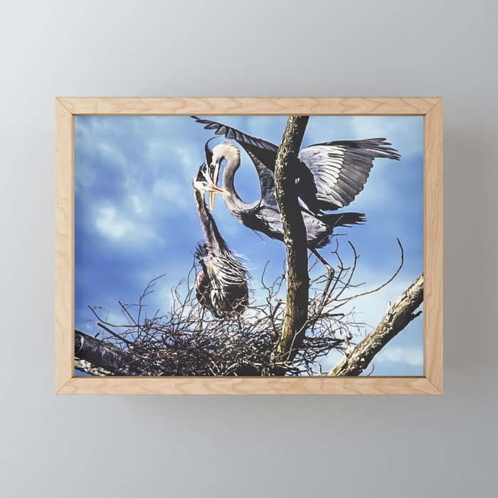 Heron Love Framed Mini Art Print