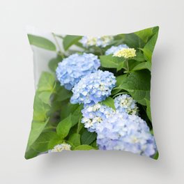 Blue Hydrangeas Throw Pillow