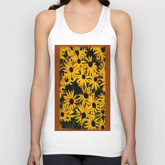 Sunshine Black Eyed Susan Flower Blossoms Unisex Tank Top