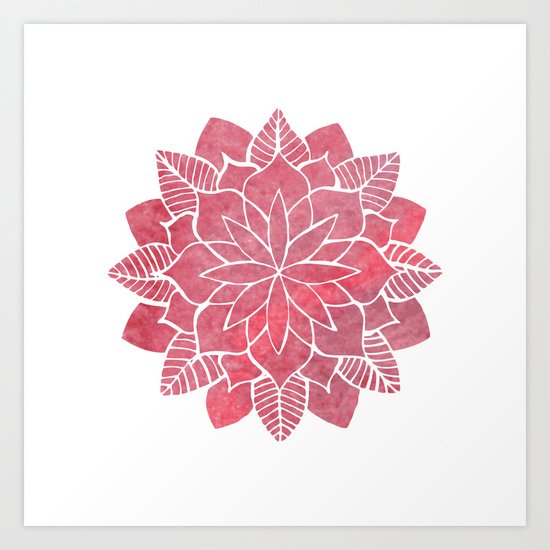 Red Mandala Art Print