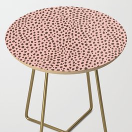 Pink and Brown Dalmatian Spots (brown/pink) Side Table