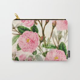 Pink Peony Flowers, Leaves & Buds Carry-All Pouch