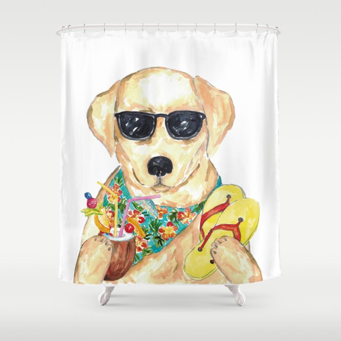 Golden Retriever Dog Sunglasses Shower Curtain