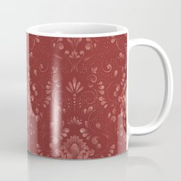 Damask Pattern with Glittery Metallic Accents Red Mug