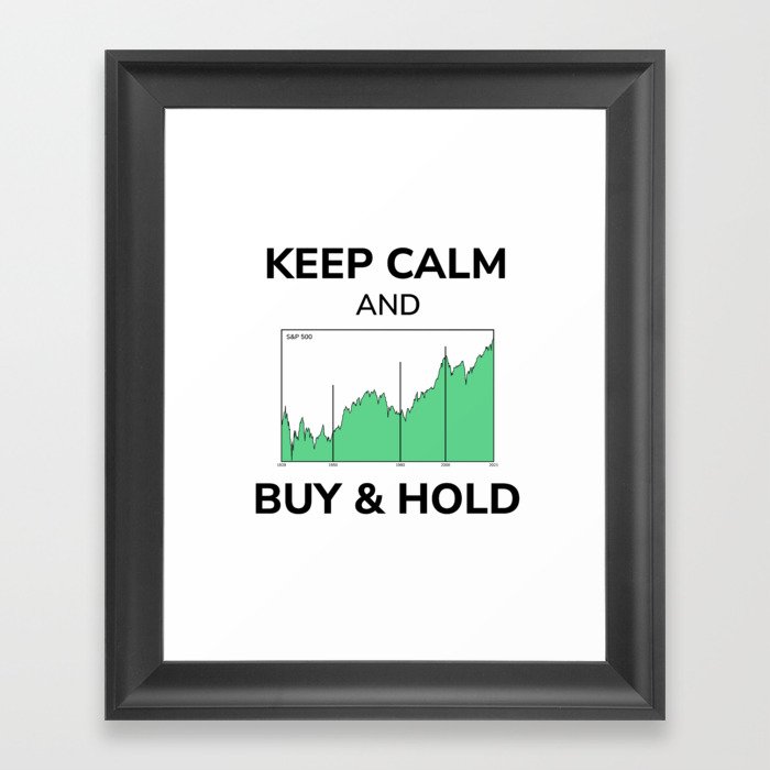 Shares Stock Market Keep Calm Buy And Hold Chart Framed Art Print