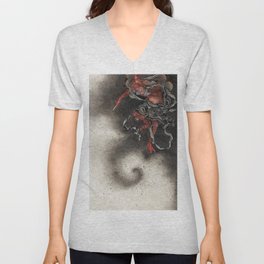 Raijin, God of Thunder - Katsushika Hokusai V Neck T Shirt