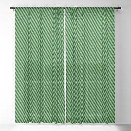 [ Thumbnail: Lime Green and Black Colored Stripes/Lines Pattern Sheer Curtain ]