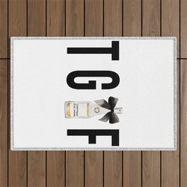 TGIF (Thank God It's Friday) Champagne Bottle Outdoor Rug