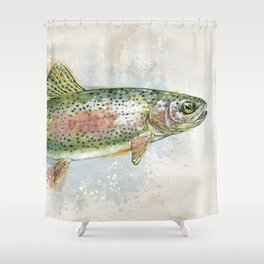 Splashing Rainbow Trout Shower Curtain