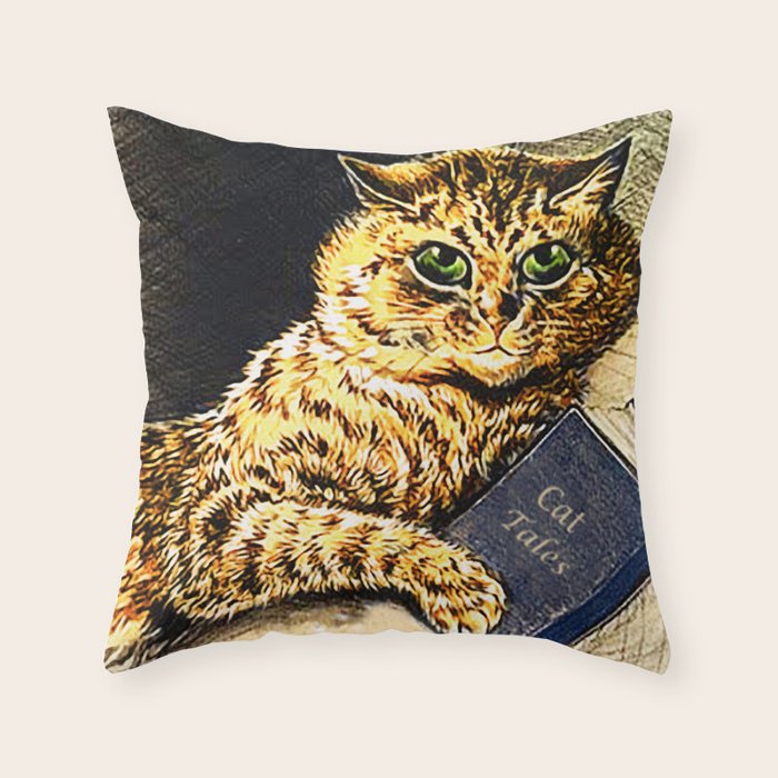 cat reading pillow