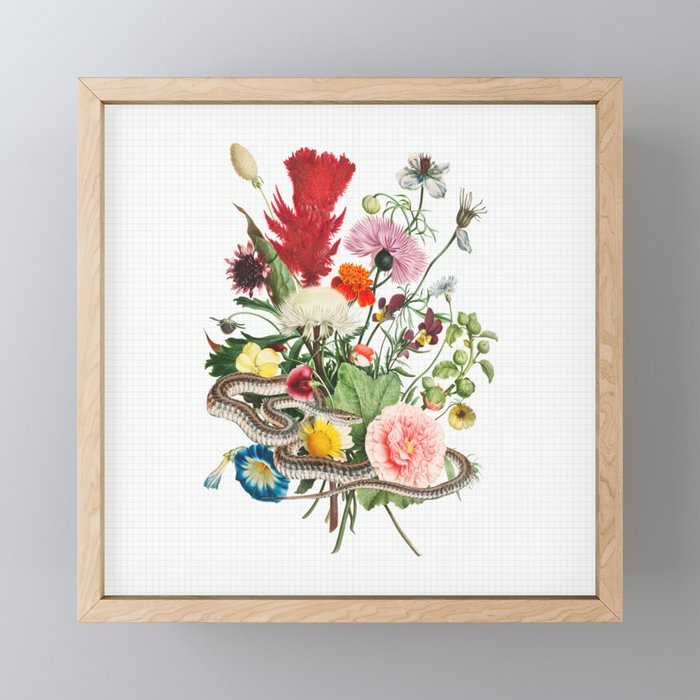 Victorian Floral Paper Collage No 3 Framed Mini Art Print