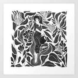 Aquarius - Black and White  Art Print
