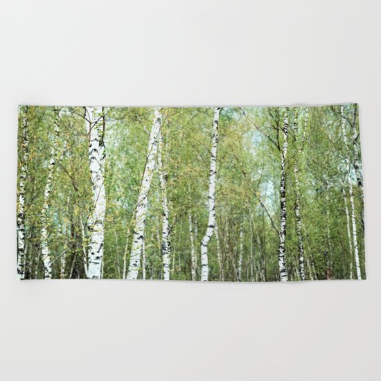 the birch forest III Beach Towel