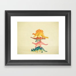 Dinosaur Antics Framed Art Print