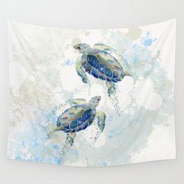 Swimming Together 2 - Sea Turtle  Wall Tapestry