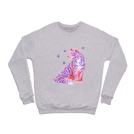 Pink Tiger With Violet Stripes Crewneck Sweatshirt