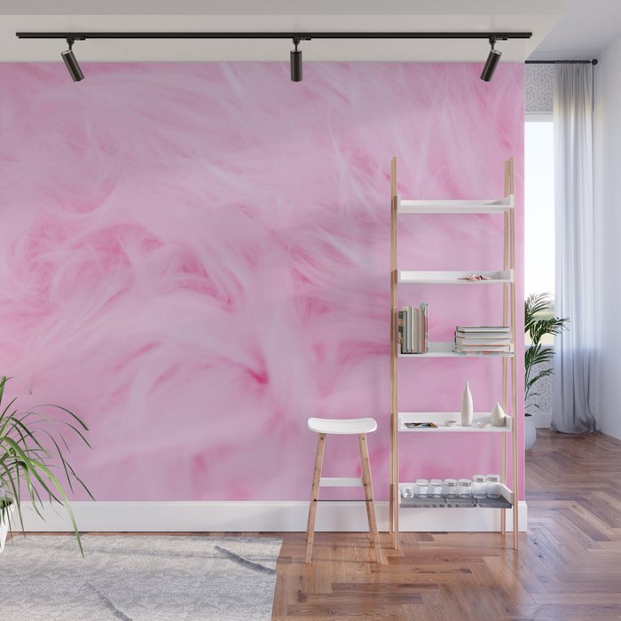 Pink Furry Wallpaper Wall Mural By Ekaterina Sokol Designs Society6