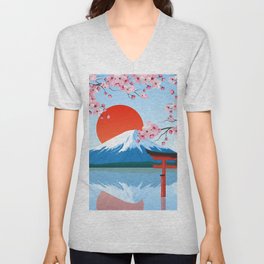 Landscape of Japan V Neck T Shirt