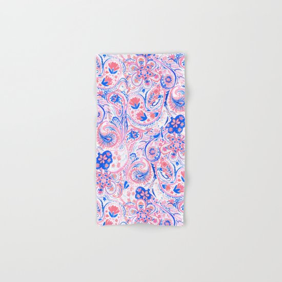 Paisley Watercolor Blue Hand & Bath Towel