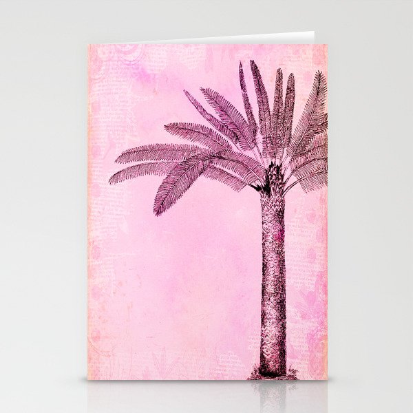 Pink Retro Palmtree Stationery Cards